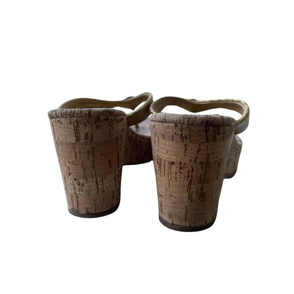 Tory Burch Suzy Metallic Gold Platform Wedge Thong Sandals 6 - Picture 5 of 10